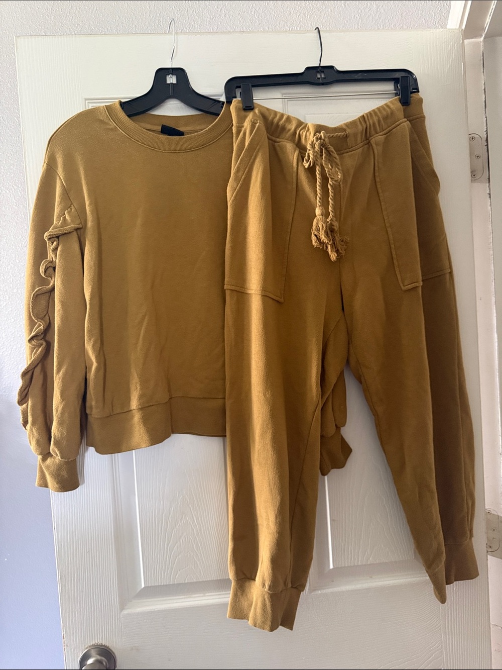 Who What Wear Mustard Drawstring Jogger Set
